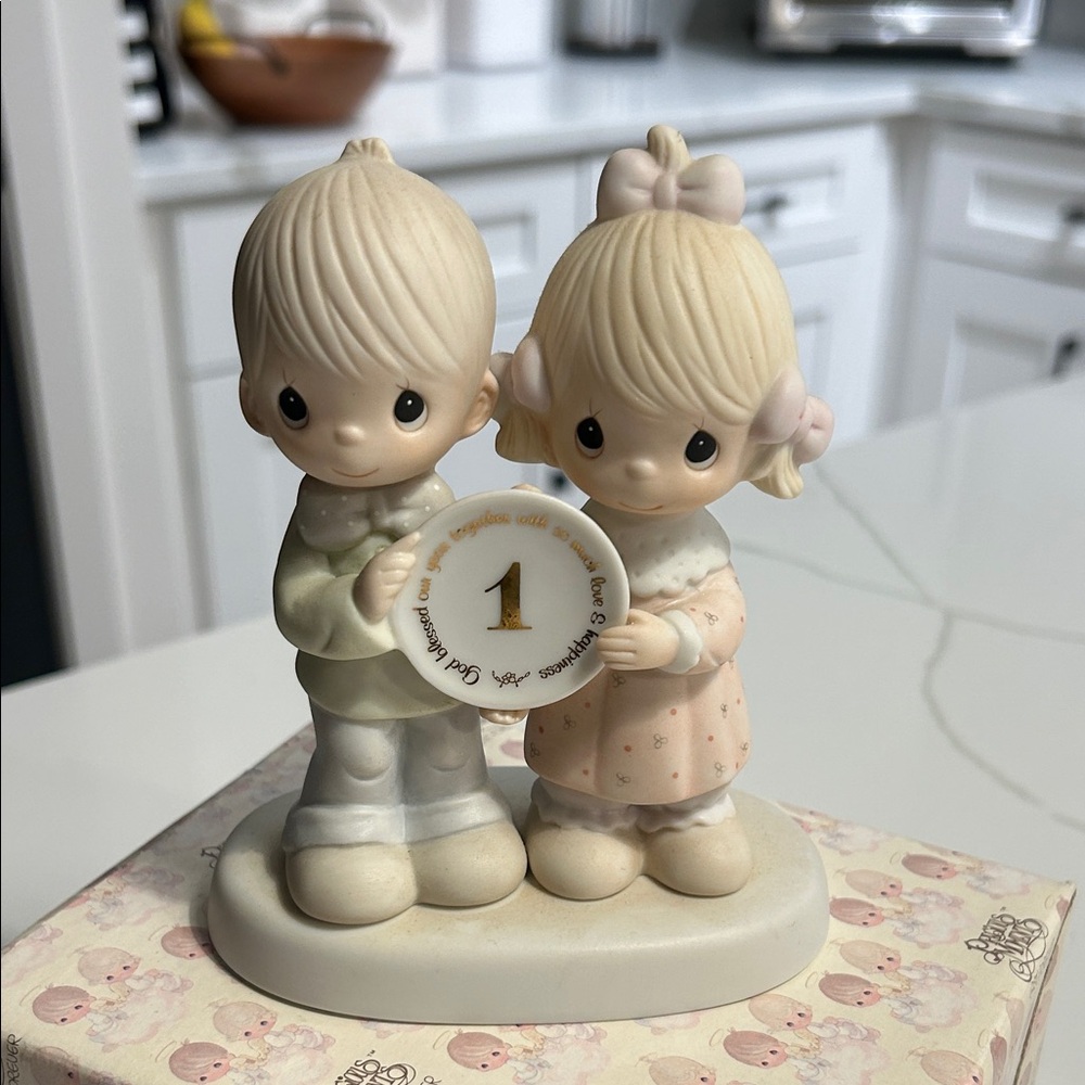 Precious Moments 1 Year Cream and Pink